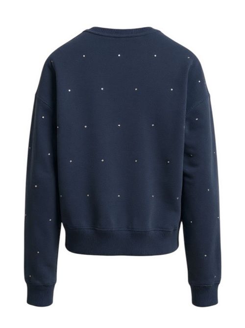 felpa donna nero con strass MC2 Saint Barth | CASEY W ALL OVER STRASSSB 00